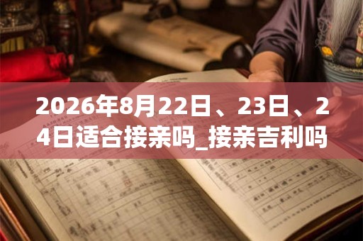2026年8月22日、23日、24日适合接亲吗_接亲吉利吗