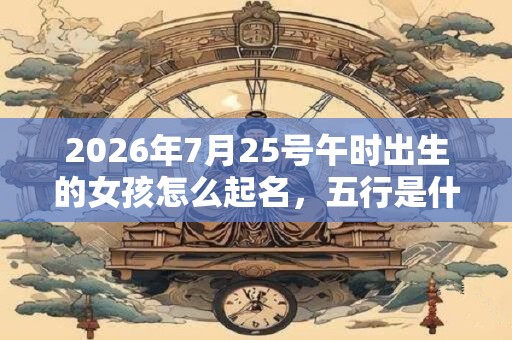 2026年7月25号午时出生的女孩怎么起名，五行是什么？