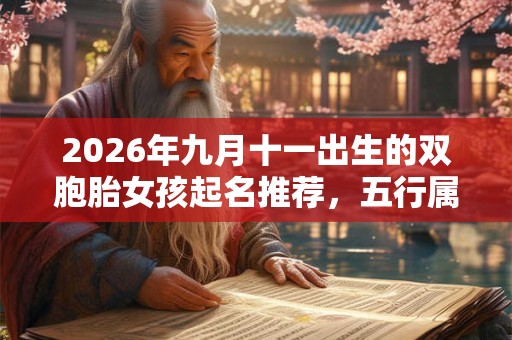 2026年九月十一出生的双胞胎女孩起名推荐，五行属什么