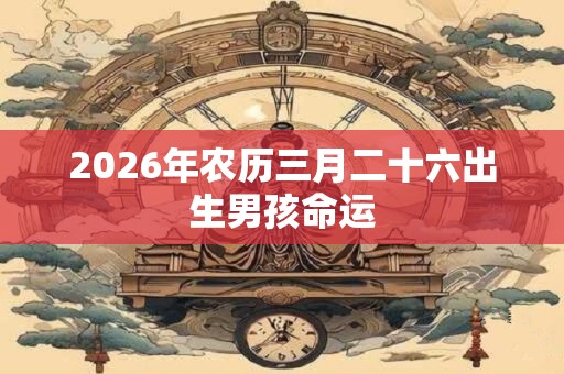 2026年农历三月二十六出生男孩命运 2026年农历三月二十六出生男孩命运