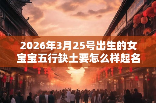 2026年3月25号出生的女宝宝五行缺土要怎么样起名字