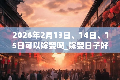 2026年2月13日、14日、15日可以嫁娶吗_嫁娶日子好吗 2026年2月13日、14日、15日可以嫁娶吗_嫁娶日子好吗