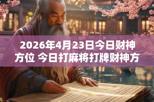2026年4月23日今日财神方位 今日打麻将打牌财神方位! 2026年4月23日今日财神方位 今日打麻将打牌财神方位!