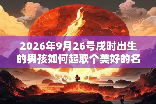 2026年9月26号戌时出生的男孩如何起取个美好的名字，五行属什么