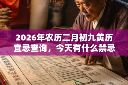2026年农历二月初九黄历宜忌查询，今天有什么禁忌？
