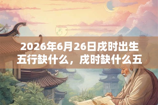 2026年6月26日戌时出生五行缺什么，戌时缺什么五行