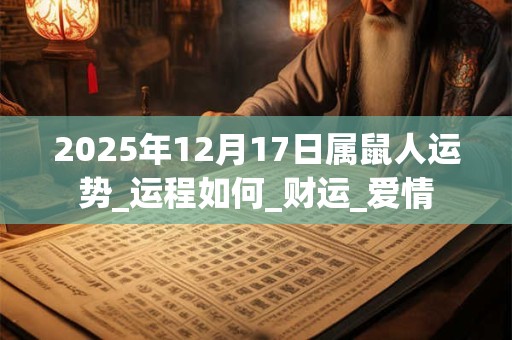 2025年12月17日属鼠人运势_运程如何_财运_爱情 2025年12月17日属鼠人运势_运程如何_财运_爱情