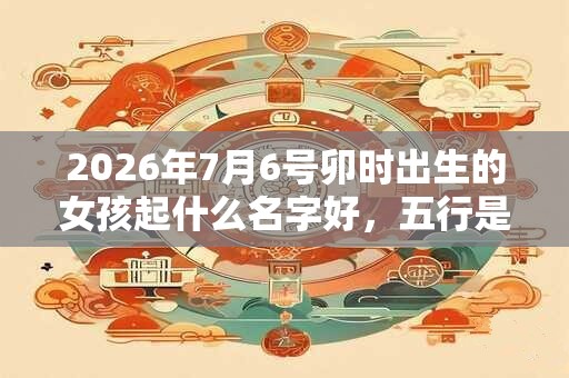 2026年7月6号卯时出生的女孩起什么名字好，五行是什么？