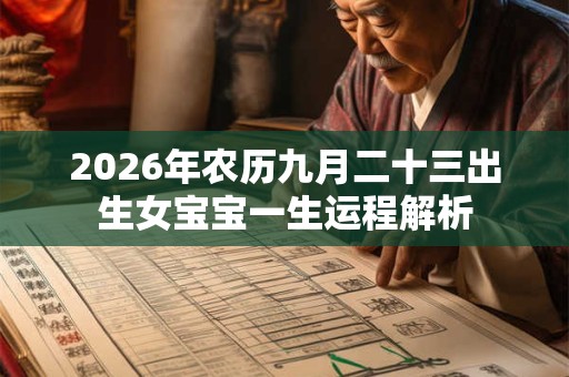 2026年农历九月二十三出生女宝宝一生运程解析