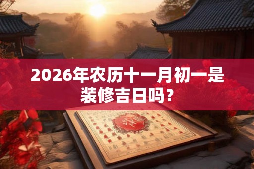 2026年农历十一月初一是装修吉日吗? 2026年农历十一月初一是装修吉日吗?