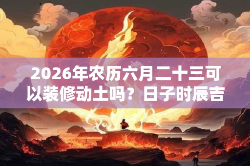 2026年农历六月二十三可以装修动土吗?日子时辰吉凶如何? 2026年农历六月二十三可以装修动土吗?日子时辰吉凶如何?
