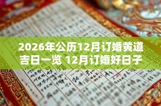 2026年公历12月订婚黄道吉日一览 12月订婚好日子分析 2026年公历12月订婚黄道吉日一览 12月订婚好日子分析