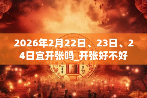 2026年2月22日、23日、24日宜开张吗_开张好不好 2026年2月22日、23日、24日宜开张吗_开张好不好
