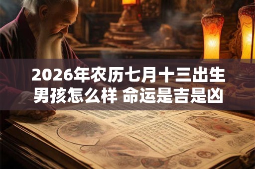 2026年农历七月十三出生男孩怎么样 命运是吉是凶