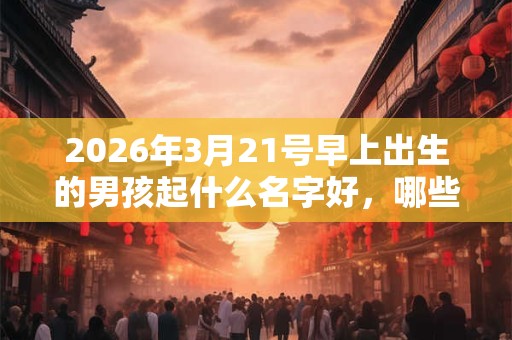 2026年3月21号早上出生的男孩起什么名字好，哪些名字比较适合？