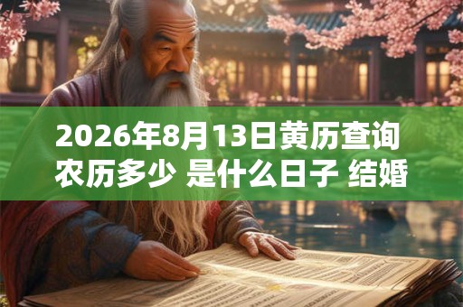 2026年8月13日黄历查询 农历多少 是什么日子 结婚吉时 2026年8月13日黄历查询 农历多少 是什么日子 结婚吉时