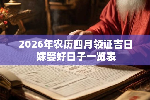 2026年农历四月领证吉日 嫁娶好日子一览表