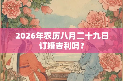 2026年农历八月二十九日订婚吉利吗？