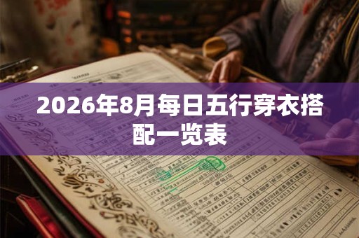 2026年8月每日五行穿衣搭配一览表 2026年8月每日五行穿衣搭配一览表