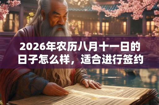 2026年农历八月十一日的日子怎么样，适合进行签约活动吗？