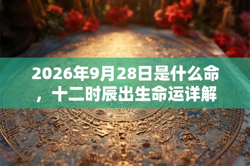 2026年9月28日是什么命，十二时辰出生命运详解