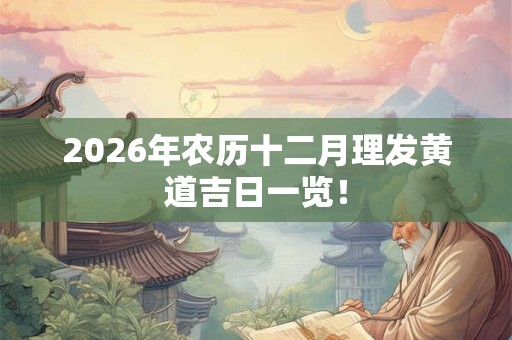 2026年农历十二月理发黄道吉日一览！