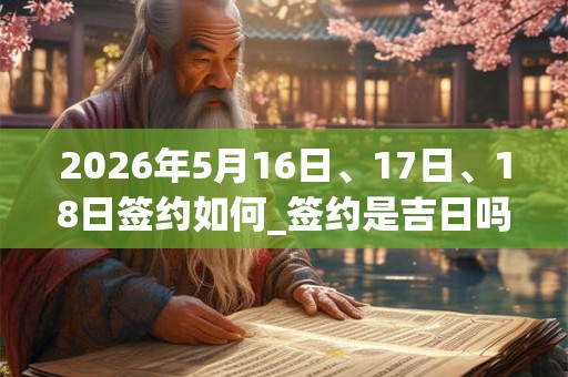 2026年5月16日、17日、18日签约如何_签约是吉日吗 2026年5月16日、17日、18日签约如何_签约是吉日吗