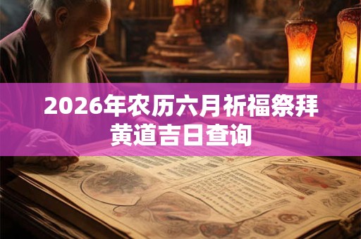 2026年农历六月祈福祭拜黄道吉日查询