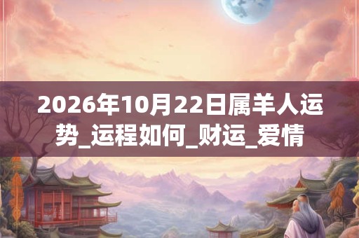 2026年10月22日属羊人运势_运程如何_财运_爱情