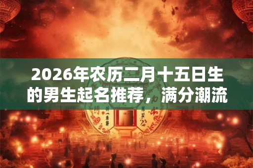 2026年农历二月十五日生的男生起名推荐,满分潮流的男宝宝名字 2026年农历二月十五日生的男生起名推荐,满分潮流的男宝宝名字