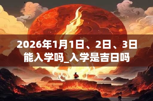 2026年1月1日、2日、3日能入学吗_入学是吉日吗