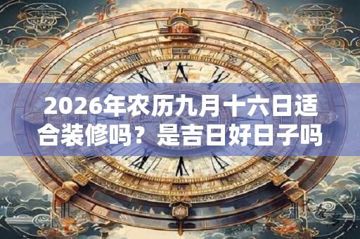 2026年农历九月十六日适合装修吗?是吉日好日子吗? 2026年农历九月十六日适合装修吗?是吉日好日子吗?