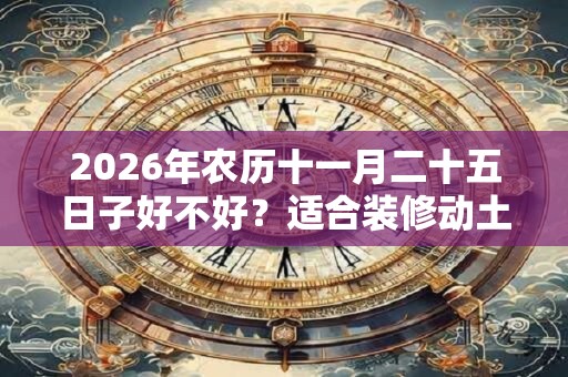 2026年农历十一月二十五日子好不好？适合装修动土吗？