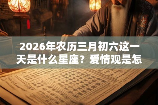 2026年农历三月初六这一天是什么星座?爱情观是怎样的? 2026年农历三月初六这一天是什么星座?爱情观是怎样的?