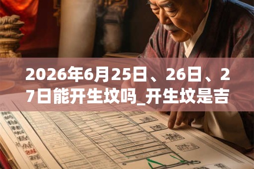 2026年6月25日、26日、27日能开生坟吗_开生坟是吉日吗