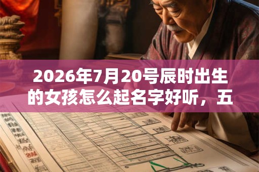 2026年7月20号辰时出生的女孩怎么起名字好听，五行是什么？