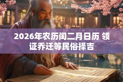 2026年农历闰二月日历 领证乔迁等民俗择吉