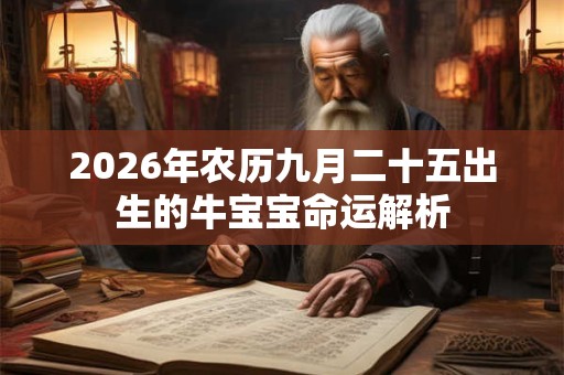 2026年农历九月二十五出生的牛宝宝命运解析