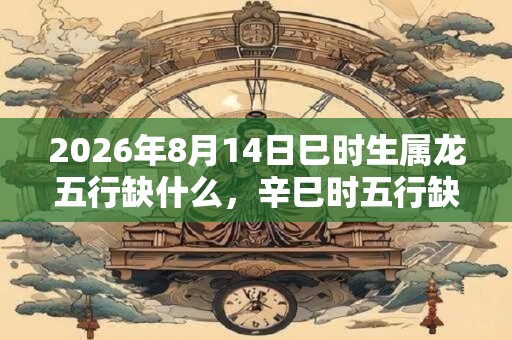 2026年8月14日巳时生属龙五行缺什么，辛巳时五行缺什么