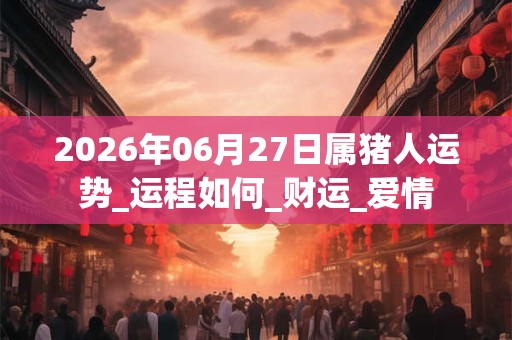 2026年06月27日属猪人运势_运程如何_财运_爱情