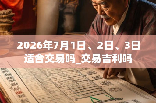 2026年7月1日、2日、3日适合交易吗_交易吉利吗