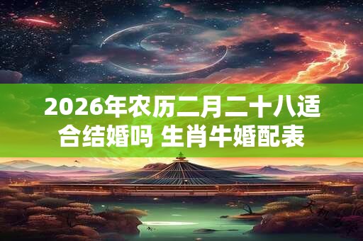 2026年农历二月二十八适合结婚吗 生肖牛婚配表 2026年农历二月二十八适合结婚吗 生肖牛婚配表