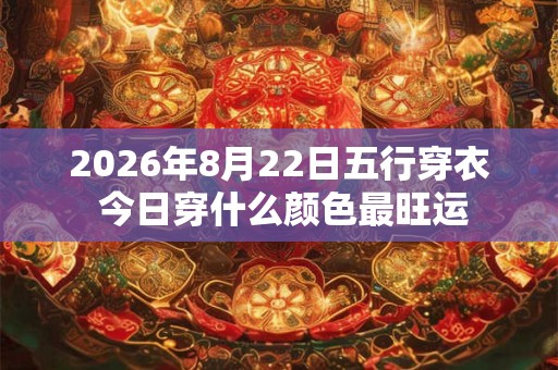 2026年8月22日五行穿衣 今日穿什么颜色最旺运 2026年8月22日五行穿衣 今日穿什么颜色最旺运