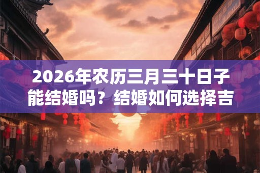 2026年农历三月三十日子能结婚吗?结婚如何选择吉日? 2026年农历三月三十日子能结婚吗?结婚如何选择吉日?