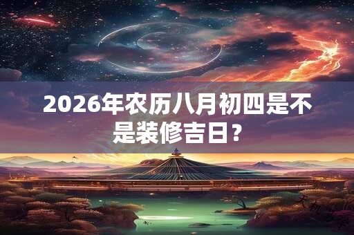 2026年农历八月初四是不是装修吉日？