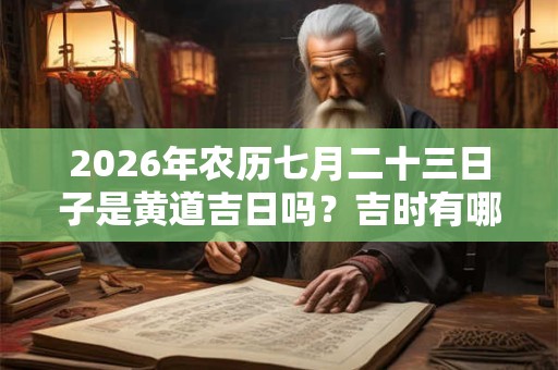 2026年农历七月二十三日子是黄道吉日吗?吉时有哪些? 2026年农历七月二十三日子是黄道吉日吗?吉时有哪些?