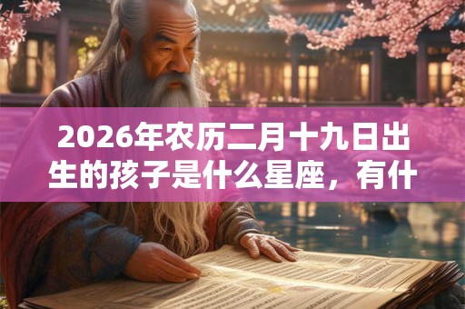 2026年农历二月十九日出生的孩子是什么星座，有什么优点？
