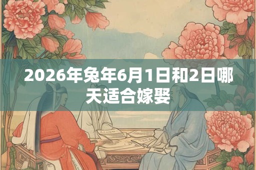 2026年兔年6月1日和2日哪天适合嫁娶