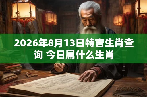 2026年8月13日特吉生肖查询 今日属什么生肖