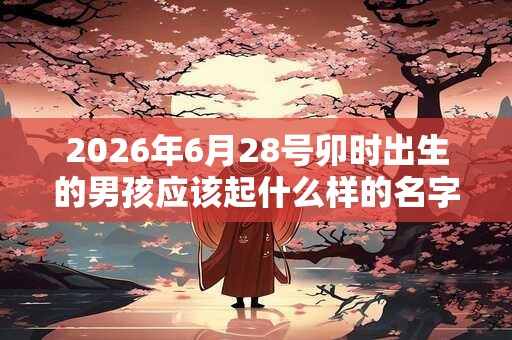 2026年6月28号卯时出生的男孩应该起什么样的名字